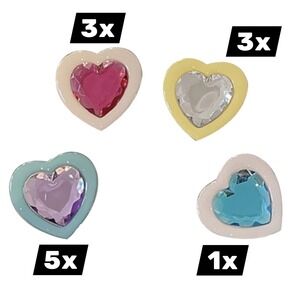 Bulk Lot 12x Heart Gemstone Pop-Up Phone Grip Accessory Bundle Resale Wholesale